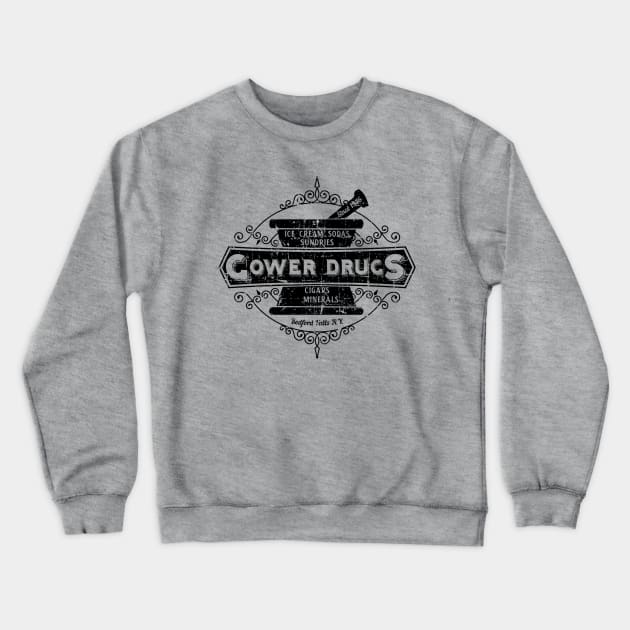 Gower Drugs from It's a Wonderful Life (for light fabric) Crewneck Sweatshirt by hauntedjack